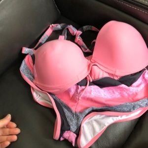 Linkshe boy short and bra top bikini combo